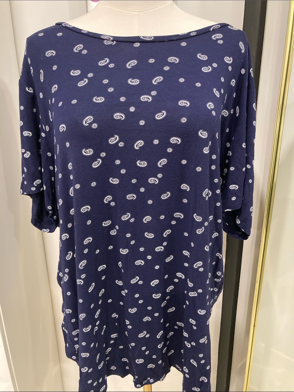 Navy Paisley Short Sleeve Tee